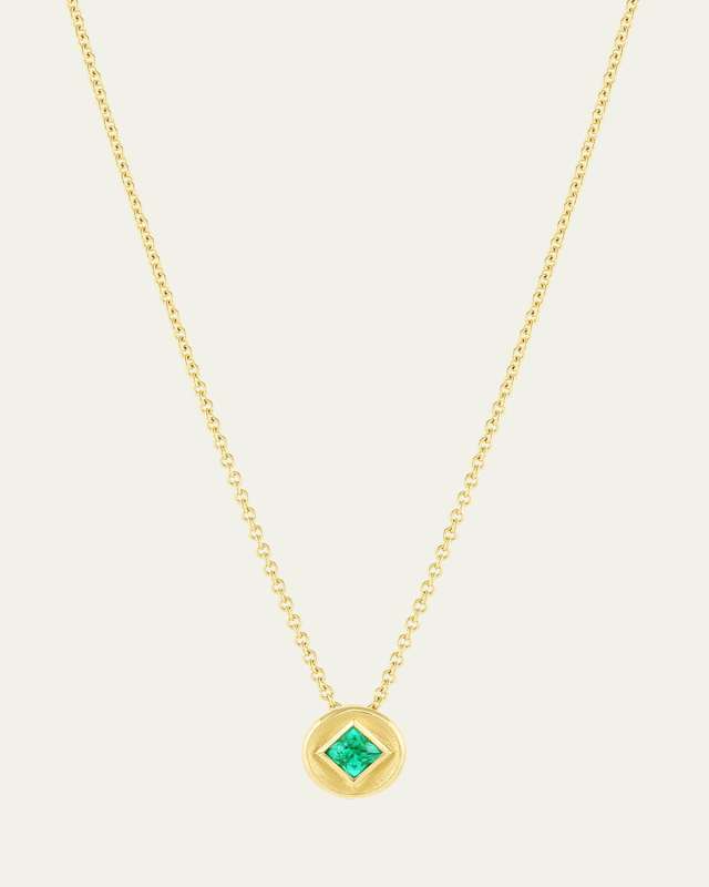18K Gold Stardust Pear Necklace with Blue Sapphire, 16 18"L